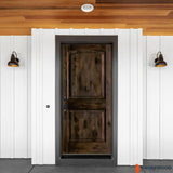 Krosswood Doors 42 in. x 80 in. Knotty Alder 2 Panel Right-Hand/Inswing Black Stain Wood Prehung Front Door