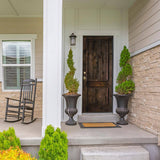 Krosswood Doors 42 in. x 96 in. Knotty Alder 2-Panel Right-Hand/Inswing Black Stain Wood Prehung Front Door