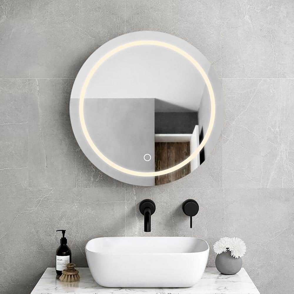 Staykiwi 26 in. W x 26 in. H Round Iron Medicine Cabinet with Mirror