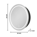Staykiwi 26 in. W x 26 in. H Round Iron Medicine Cabinet with Mirror