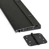 Steves & Sons Legacy Series 51 x 81-1/2 Black Single Front Door with Left Sidelite, Right-Hand Inswing, Fiberglass, Bronze Hinges