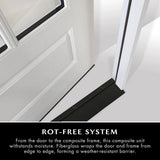 Steves & Sons Legacy Series 51 x 81-1/2 Black Single Front Door with Left Sidelite, Right-Hand Inswing, Fiberglass, Bronze Hinges