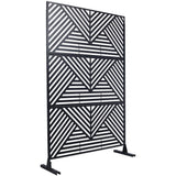 Sudzendf Outdoor and Indoor Freestanding Decorative Privacy Screen Metal Privacy Screen, Fence Panels in Black