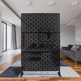 Sudzendf Outdoor and Indoor Freestanding Decorative Privacy Screen Metal Privacy Screen, Fence Panels in Black