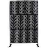 Sudzendf Outdoor and Indoor Freestanding Decorative Privacy Screen Metal Privacy Screen, Fence Panels in Black