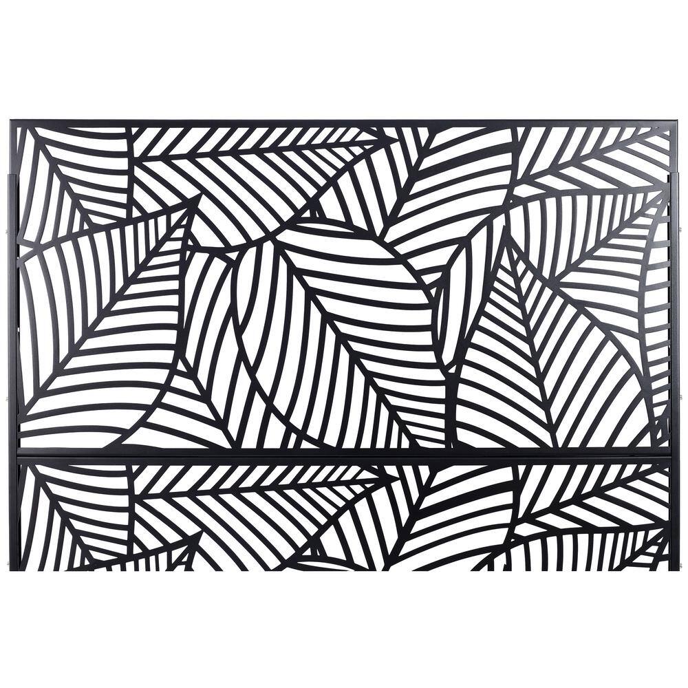 Sudzendf Outdoor and Indoor Freestanding Decorative Privacy Screen Metal Privacy Screen, Fence Panels in Black