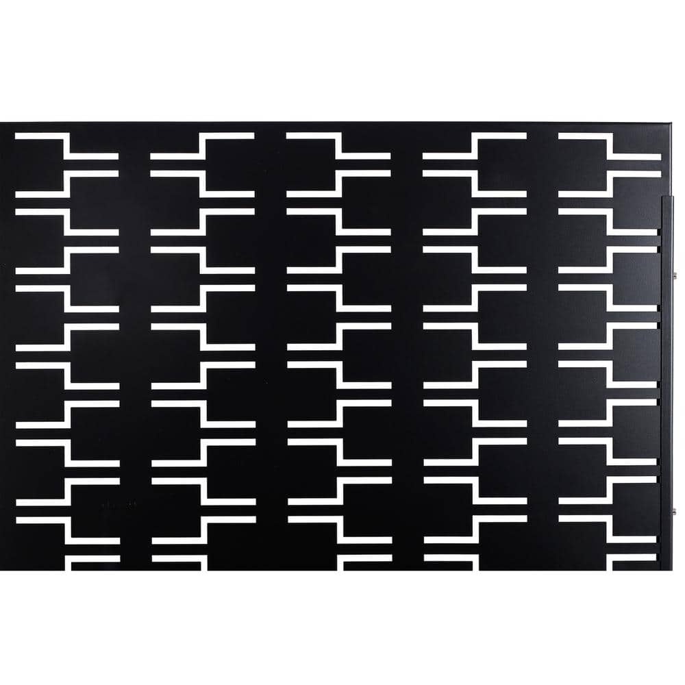 Sudzendf Outdoor and Indoor Freestanding Decorative Privacy Screen Metal Privacy Screen, Fence Panels in Black