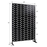 Sudzendf Outdoor and Indoor Freestanding Decorative Privacy Screen Metal Privacy Screen, Fence Panels in Black