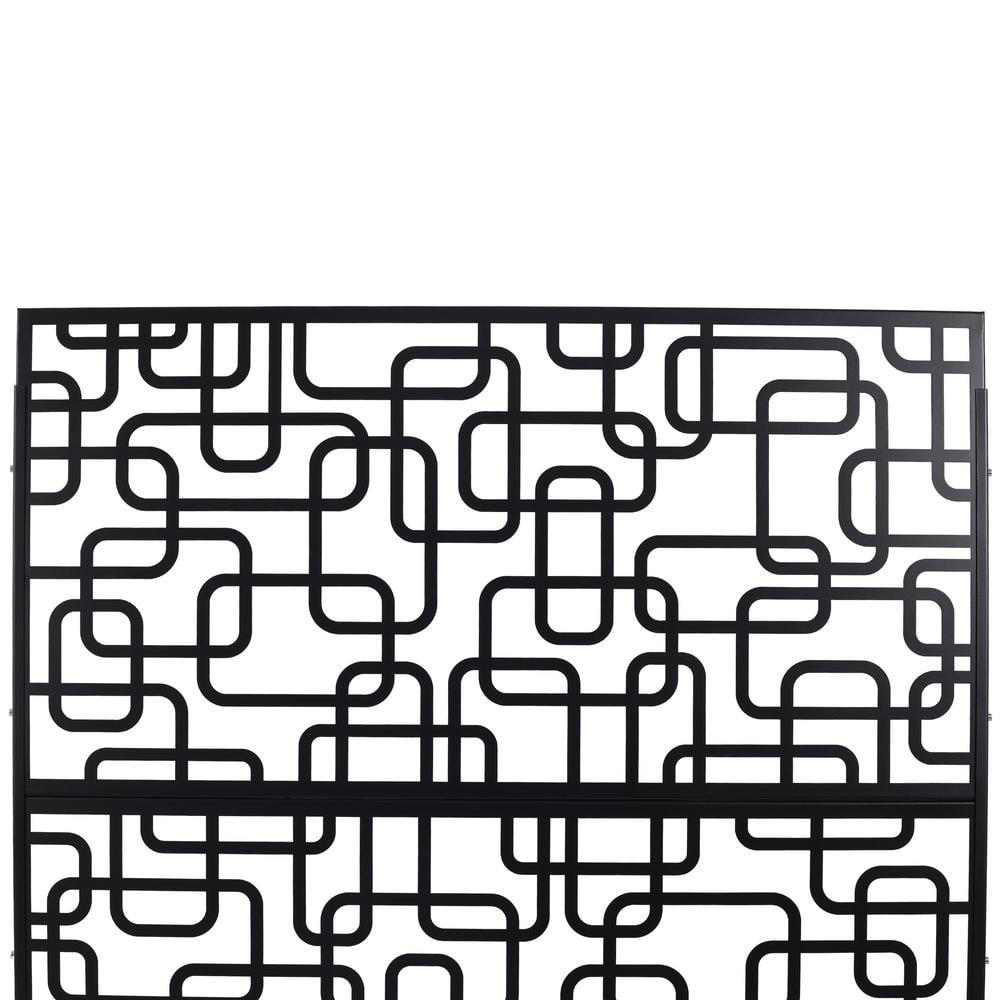 Sudzendf Outdoor and Indoor Freestanding Decorative Privacy Screen Metal Privacy Screen, Fence Panels in Black