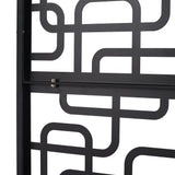 Sudzendf Outdoor and Indoor Freestanding Decorative Privacy Screen Metal Privacy Screen, Fence Panels in Black