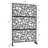 Sudzendf Outdoor and Indoor Freestanding Decorative Privacy Screen Metal Privacy Screen, Fence Panels in Black
