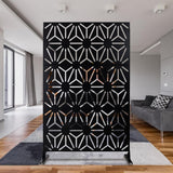 Sudzendf Outdoor and Indoor Freestanding Decorative Privacy Screen Metal Privacy Screen, Fence Panels in Black
