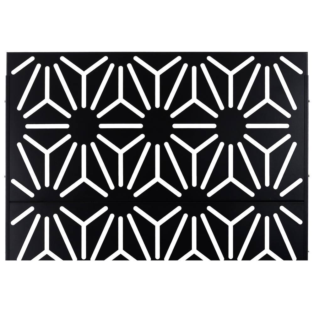 Sudzendf Outdoor and Indoor Freestanding Decorative Privacy Screen Metal Privacy Screen, Fence Panels in Black