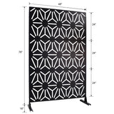 Sudzendf Outdoor and Indoor Freestanding Decorative Privacy Screen Metal Privacy Screen, Fence Panels in Black
