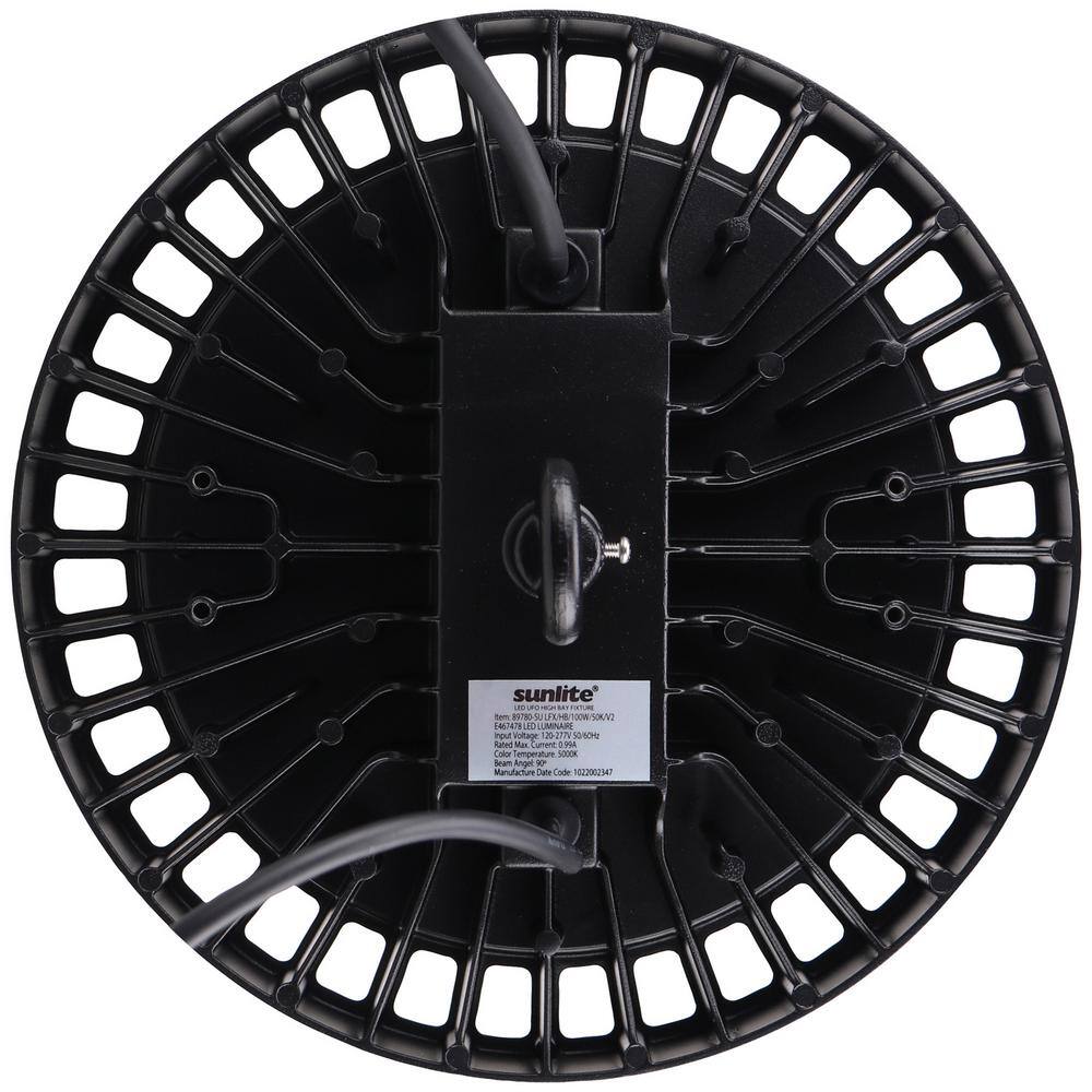 Sunlite 10.8 in. 250 Watt Equivalent Integrated LED Dimmable Black High Bay Light, 5000K