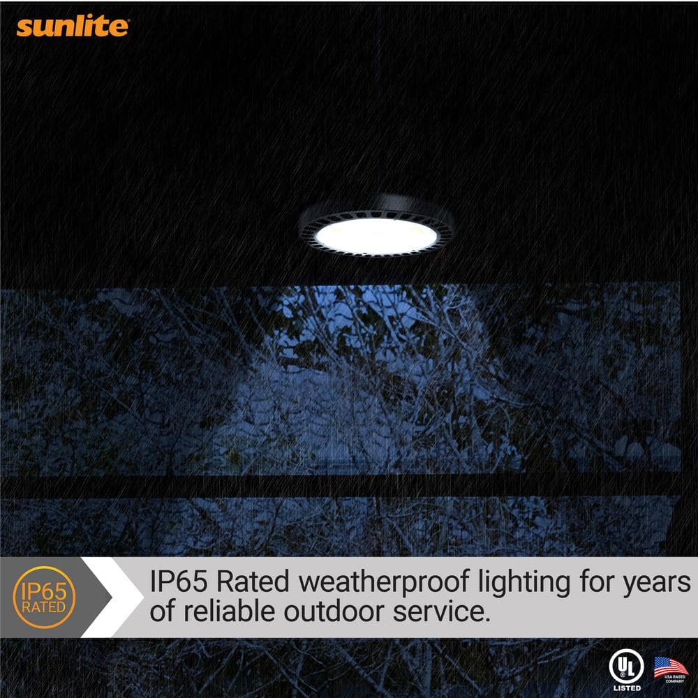 Sunlite 10.8 in. 250 Watt Equivalent Integrated LED Dimmable Black High Bay Light, 5000K