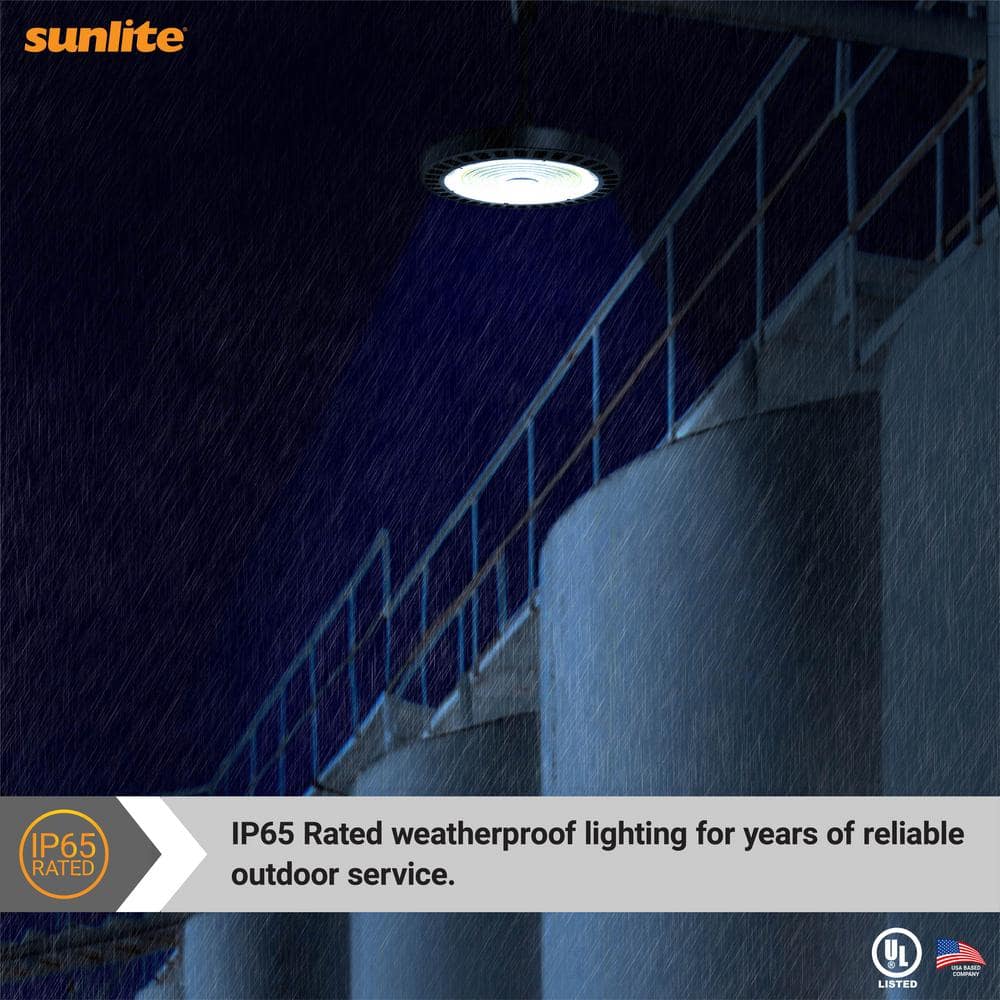 Sunlite 12.6 in. 450 Watt Equivalent Integrated LED Dimmable Black High Bay Light, 5000K