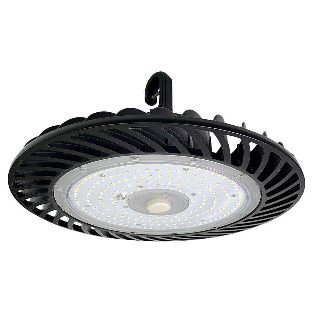 Sunlite 12.3 in. 750-Watt Equivalent Integrated LED Dimmable Black High Bay UFO Light 5000K 39000 Lumens, UL Listed, IP65