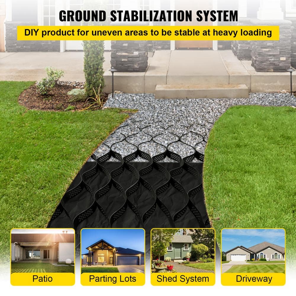 SVOPES Ground Grid, 300 in. x 114 in. x 3 in. Geo Grid for Stabilization, 1885 lbs. /Sqft Plastic Paver for DIY Patio, Walkway