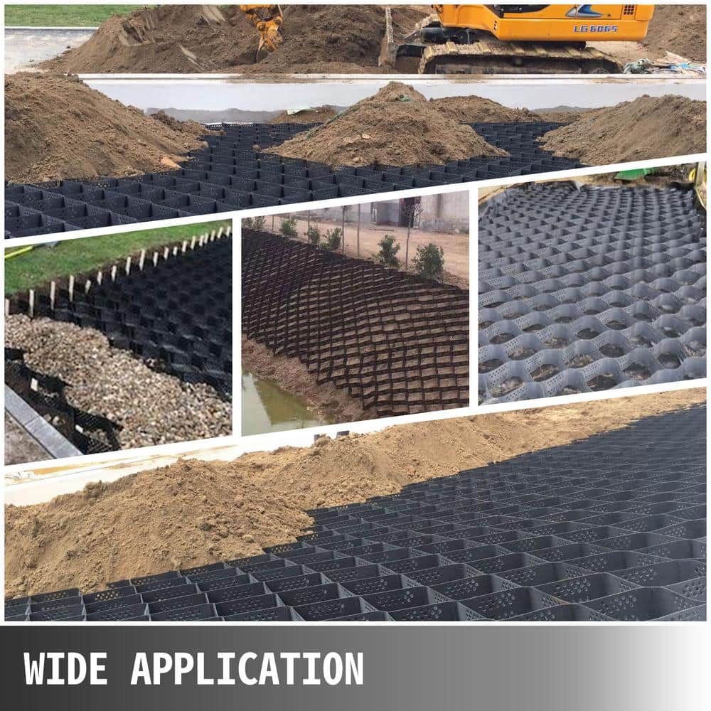 SVOPES Gravel Grid 9 ft. W x 17 ft. L x 2 in. H Geocell Ground Grid 1885LBS Per Sq Patio Plastic Grid Paver for Slope Driveways