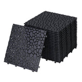 Tidoin Outdoor 1 ft. x 1 ft. Composite Deck Tile in Black(12 Per Box)