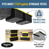 KOOVA 3 in. W x 2 in. H x  26 in. D Three Bin Rack Adjustable Height Garage Ceiling Mounted Storage Unit Black