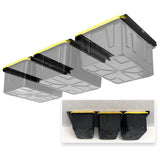 KOOVA 3 in. W x 2 in. H x  26 in. D Three Bin Rack Adjustable Height Garage Ceiling Mounted Storage Unit Black