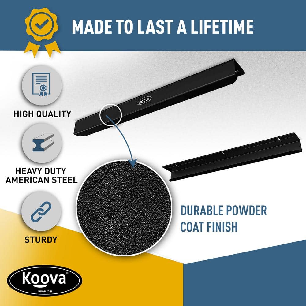 KOOVA 3 in. W x 2 in. H x  26 in. D Three Bin Rack Adjustable Height Garage Ceiling Mounted Storage Unit Black