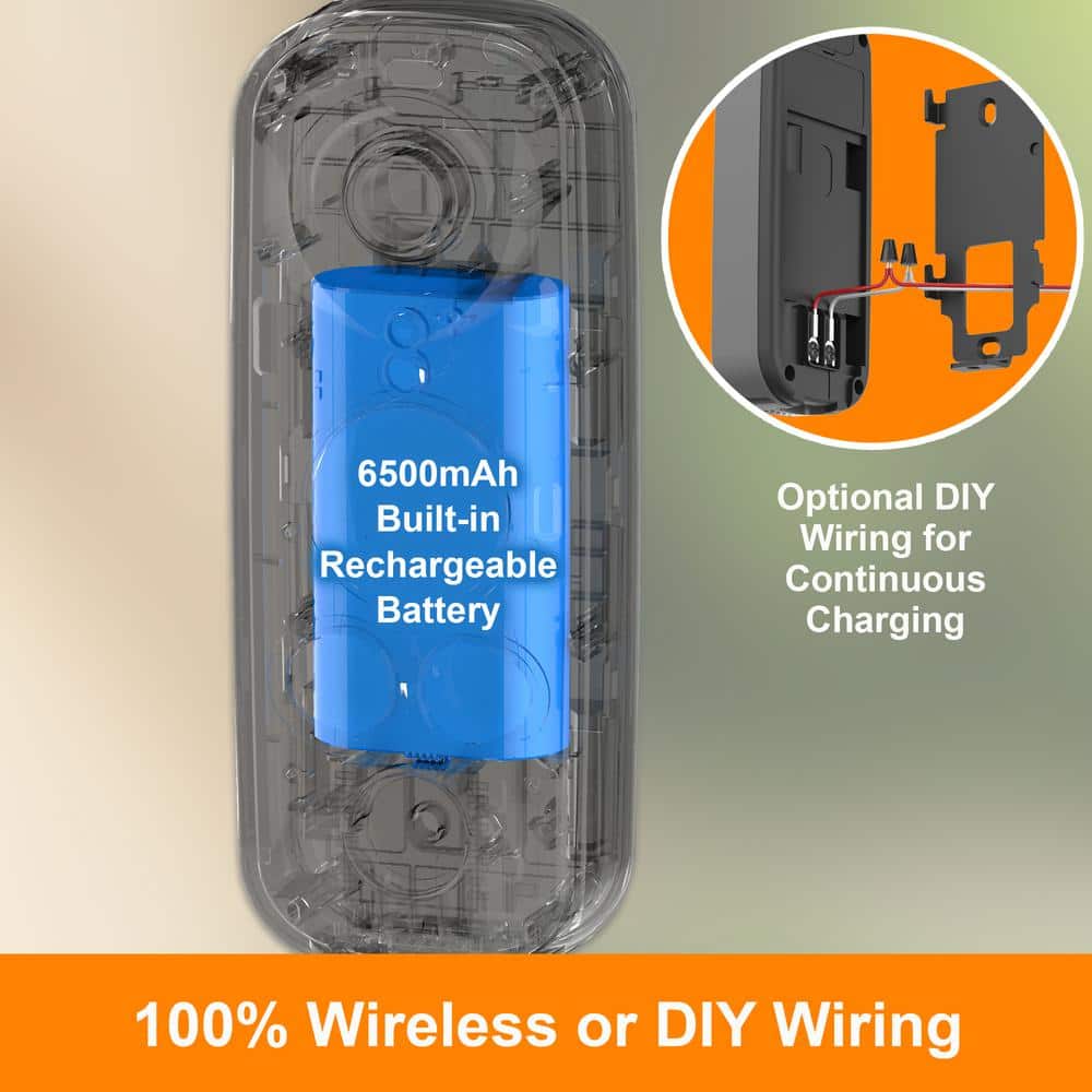 Toucan Wireless Video Doorbell Pro Includes Wireless Doorbell Chime Night Vision Wi-Fi IP56 Weather Resistant Black