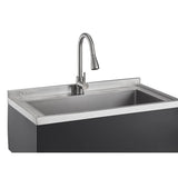 TRINITY 16-Gauge Stainless Steel Freestanding Utility Sink with Pull-Out Faucet