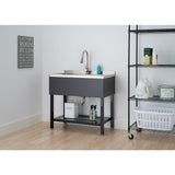 TRINITY 16-Gauge Stainless Steel Freestanding Utility Sink with Pull-Out Faucet