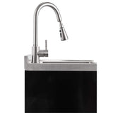 TRINITY 16-Gauge Stainless Steel Freestanding Utility Sink with Pull-Out Faucet