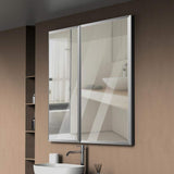 tunuo 30 in. W x 26 in. H Rectangular Recessed Aluminum Medicine Cabinet with Mirror in Black