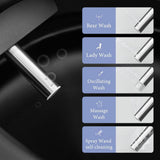 UPIKER 12-in-1 Elongated Bidet Toilet in Black with Heated Seat and Auto Flush