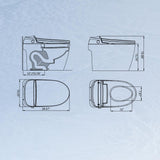 UPIKER 12-in-1 Elongated Bidet Toilet in Black with Heated Seat and Auto Flush