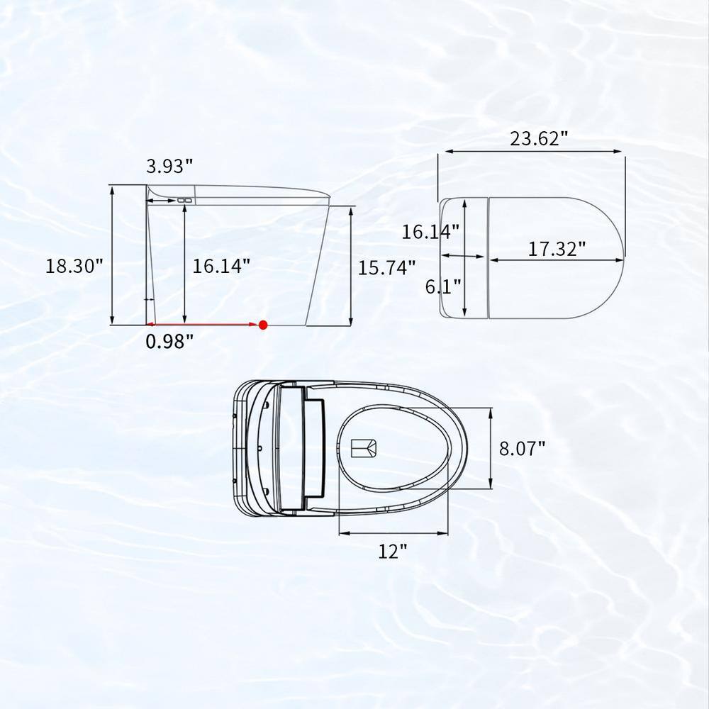 UPIKER 1.06 GPF Smart Toilet with Heated Seat and Auto Flush