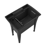 RUGGED TUB 32 in. x 22 in. Polypropylene Freestanding Laundry/Utility Sink in Black