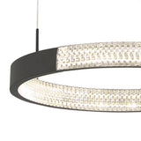 Vanity Art 3-Light Statement Tiered Integrated LED Black Chandelier