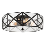 Vanity Art 16.93 in. 4-Light Black Unique/Statement Geometric Flush Mount