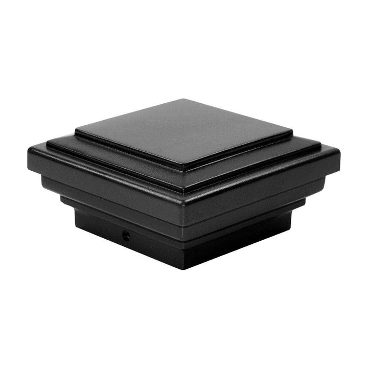 Veranda Wood Fence 4 in. x 4 in. Fits Nominal Size 3.5 in. x 3.5 in. Black Flat Top Plastic Post Cap