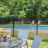 Veranda Freeport Standard-Duty 4.5 ft. x 6 ft. Black Aluminum Framed Pre-Assembled Double Picket Fence Panel