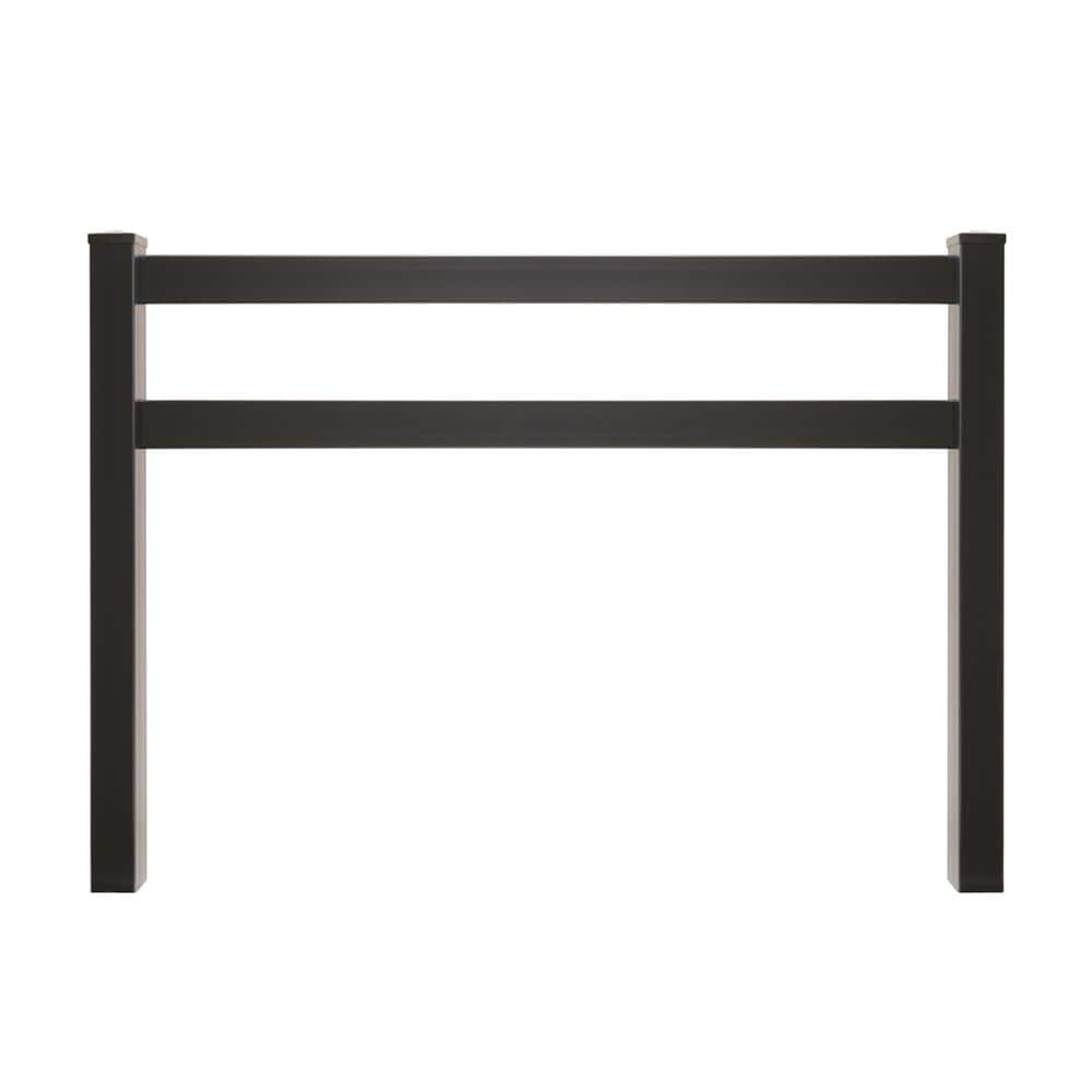 Veranda 5 in. x 5 in. x 5 ft. Black Vinyl Ranch 2-Rail Corner Post