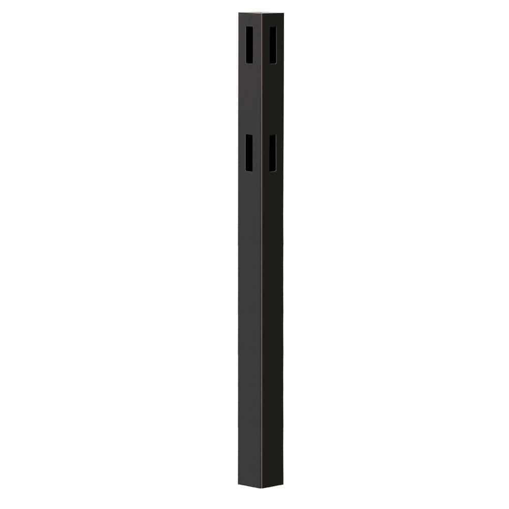Veranda 5 in. x 5 in. x 5 ft. Black Vinyl Ranch 2-Rail Corner Post