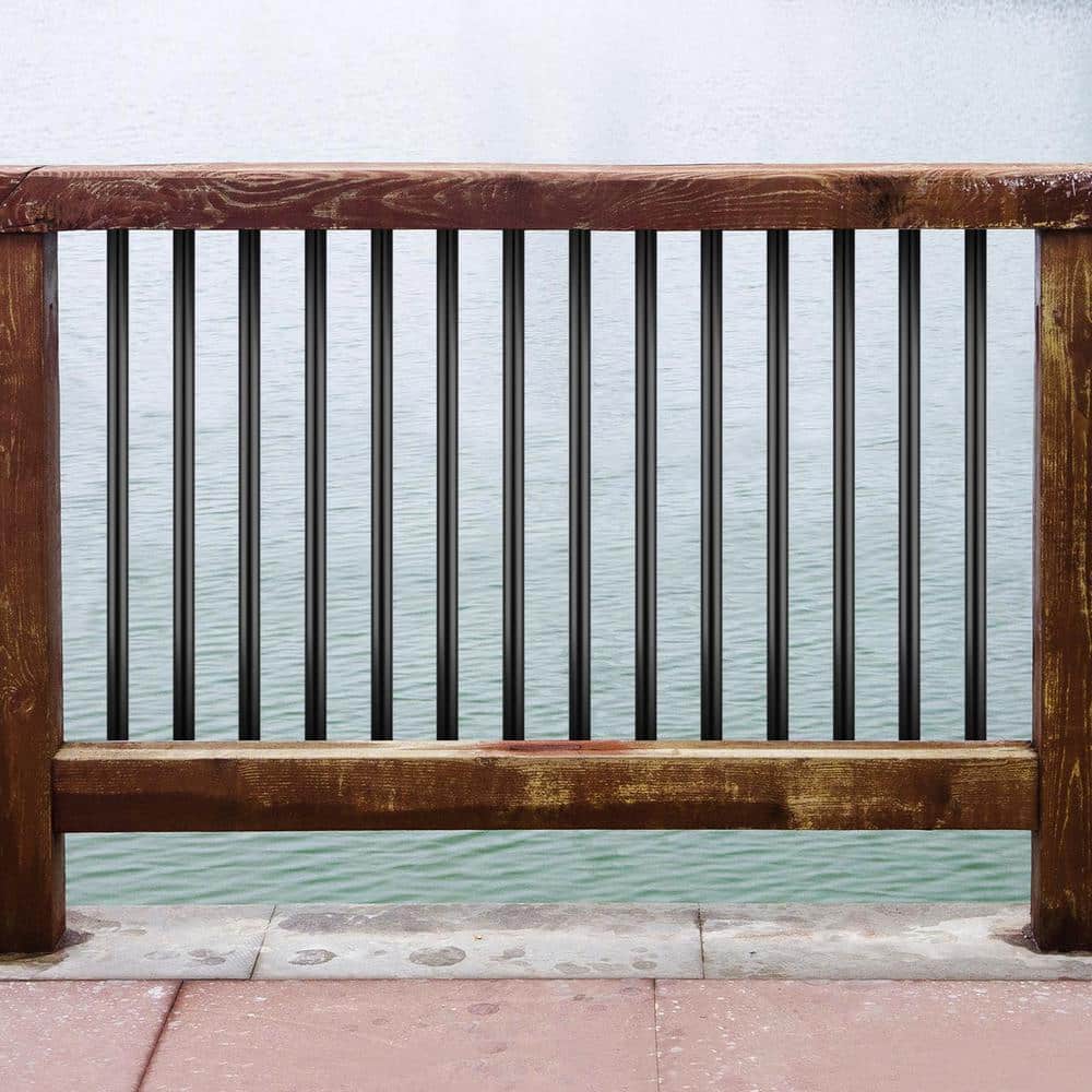 VEVOR 32 in. x 0.75 in. Deck Balusters Metal Deck Spindles Circle Staircase Baluster Aluminum Alloy Deck Railing (51-Pack)