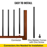 VEVOR 32 in. x 0.75 in. Deck Balusters Metal Deck Spindles Circle Staircase Baluster Aluminum Alloy Deck Railing (51-Pack)