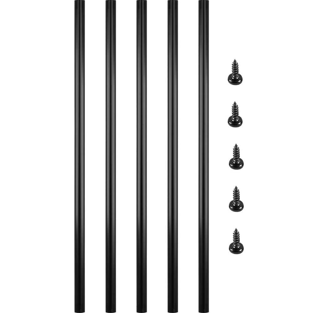 VEVOR 36 in. x 0.75 in. Deck Balusters Metal Deck Spindles Circle Staircase Baluster Aluminum Alloy Deck Railing (51-Pack)