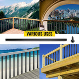 VEVOR 36 in. x 0.75 in. Deck Balusters Metal Deck Spindles Circle Staircase Baluster Aluminum Alloy Deck Railing (51-Pack)