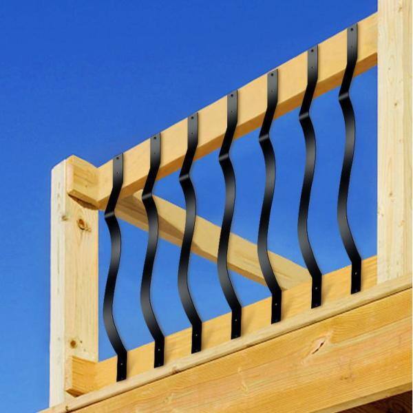 VEVOR 32.25 in. x 1 in. Deck Balusters Staircase Baluster Aluminum Alloy Staircase Baluster Wave Arc Baluster (51-Pack)