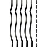 VEVOR 32.25 in. x 1 in. Deck Balusters Staircase Baluster Aluminum Alloy Staircase Baluster Wave Arc Baluster (61-Pack)