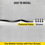 VEVOR 32.25 in. x 1 in. Deck Balusters Staircase Baluster Staircase Iron Baluster Wave Arc Baluster for Outdoor (26-Pack)